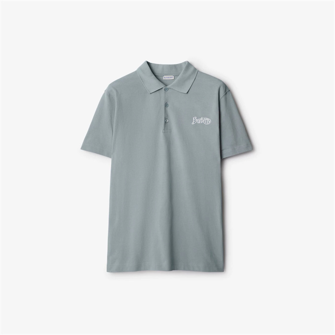 burberry archival logo embroidery cotton pique polo shirt